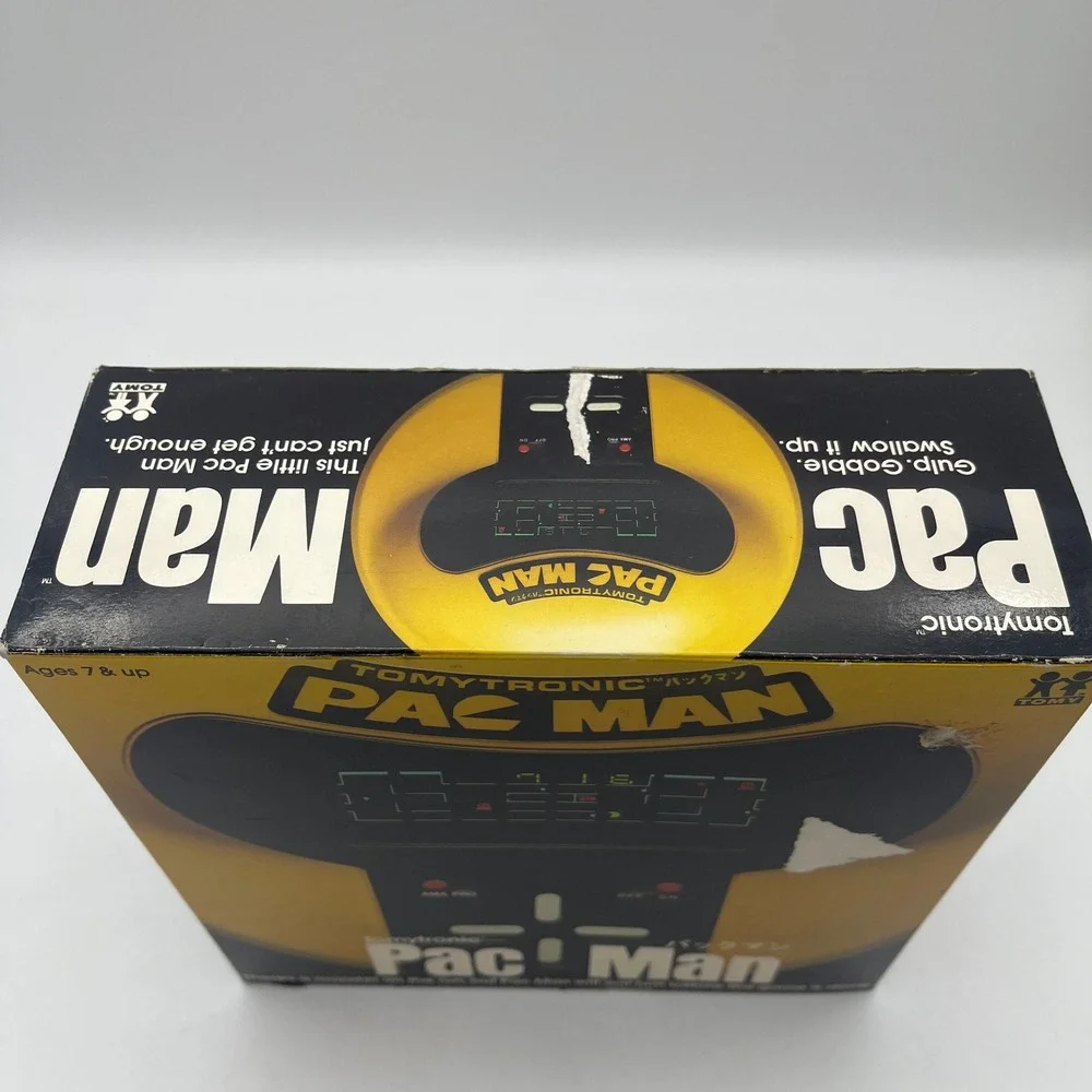 Vintage 1981 Tomytronic Pac-Man Handheld VFD Arcade Game Tomy Yellow Japan